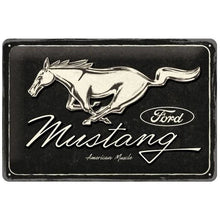 Nostalgic Art Ford Mustang Horse Logo Black Tin Sign - Medium Nostalgic Art