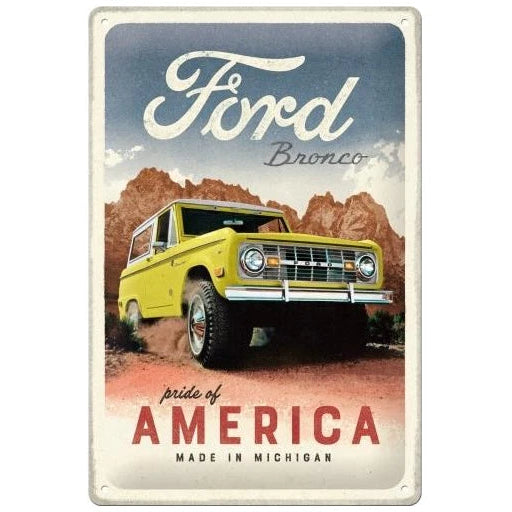 Nostalgic Art Ford Bronco Pride of America Tin Sign - Medium Nostalgic Art