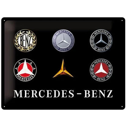 Nostalgic Art Mercedes Benz Logo Evolution Tin Sign - Large Nostalgic Art