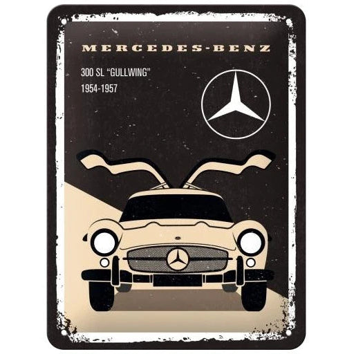 Nostalgic Art Mercedes Benz 300SL Beige Tin Sign - Small Nostalgic Art