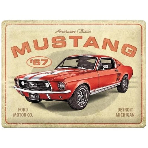 Nostalgic Art Ford Mustang GT 1967 Red Tin Sign - Large Nostalgic Art