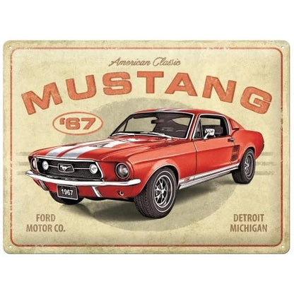 Nostalgic Art Ford Mustang GT 1967 Red Tin Sign - Large Nostalgic Art