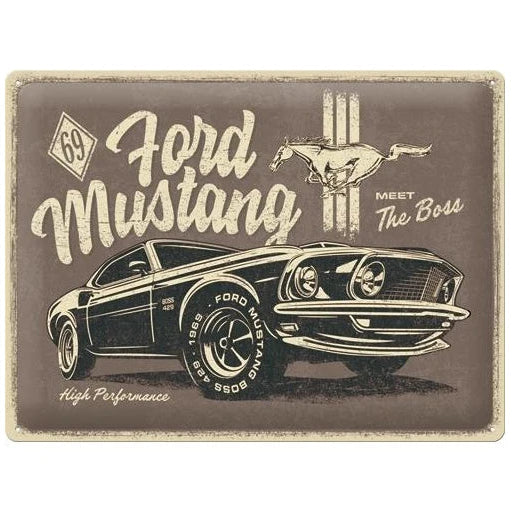 Nostalgic Art Ford Mustang The Boss Tin Sign - Large Nostalgic Art