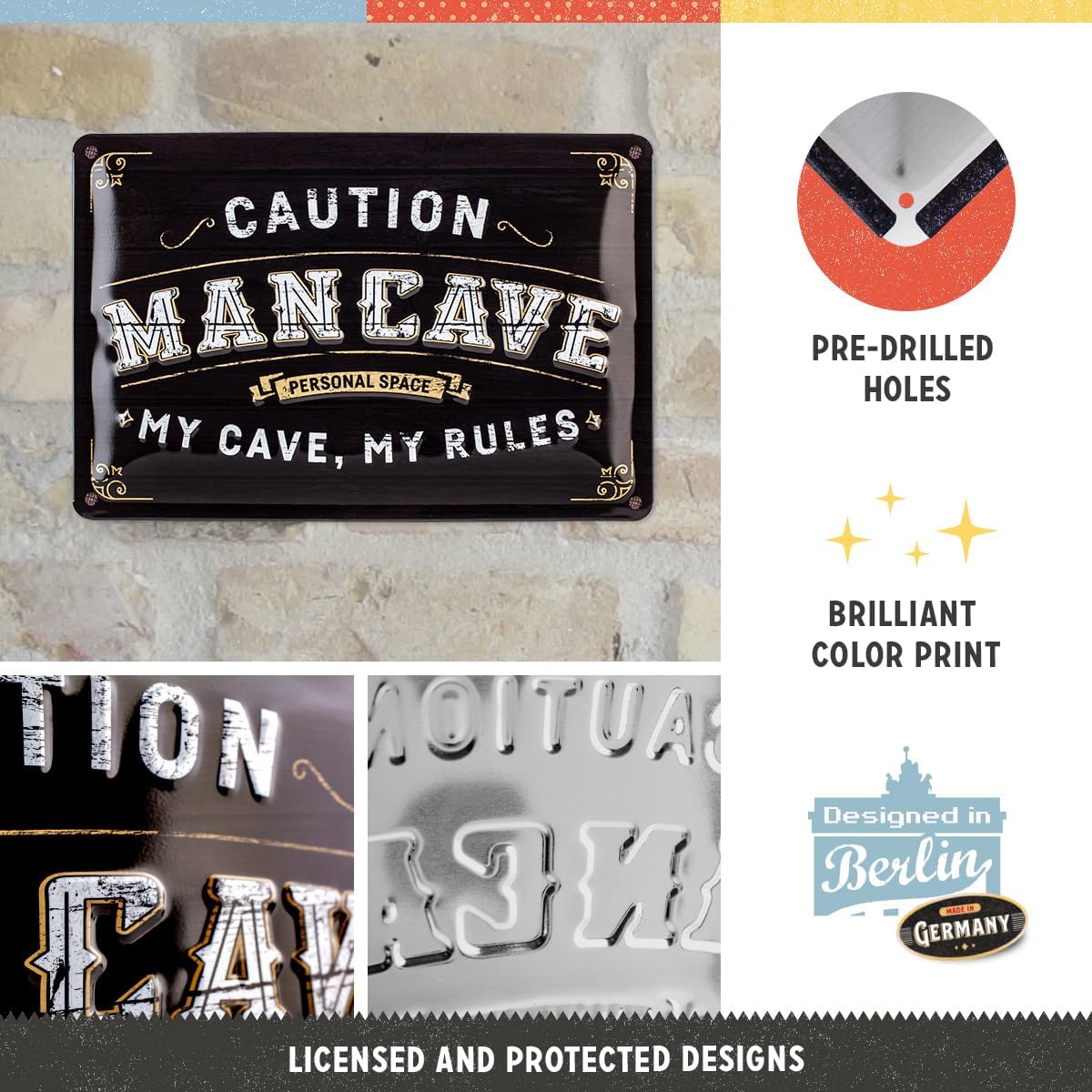 Nostalgic Art Man Cave Tin Sign - Medium Nostalgic Art