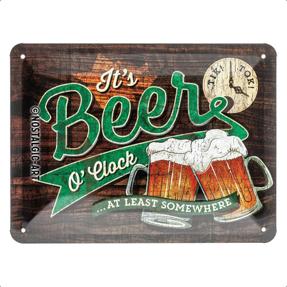 Nostalgic Art Beer O' Clock Tin Sign - Small Nostalgic Art