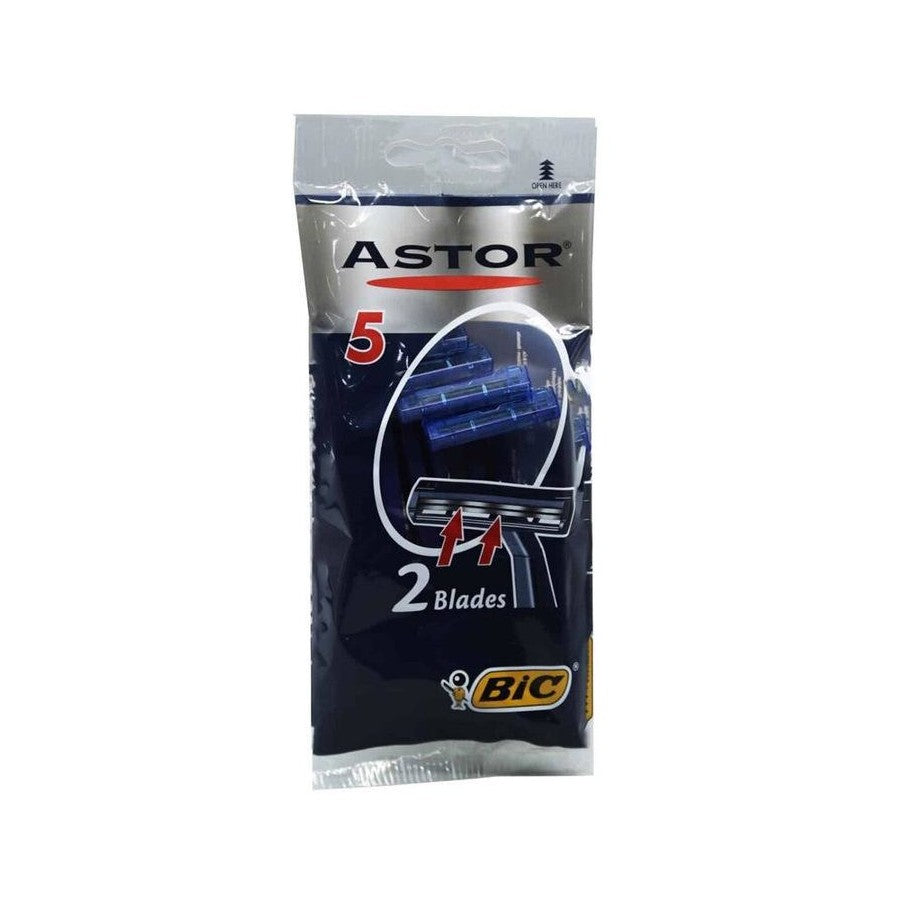 Bic Shaver Astor Normal Twin Blade Razor - 5 Pack Bic