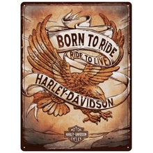 Nostalgic Art Harley Davidson Born to Ride Eagle Tin Sign - Large Nostalgic Art