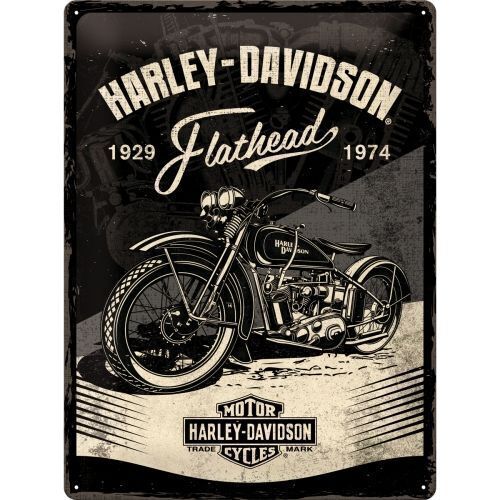 Nostalgic Art Harley Davidson Flathead Black Tin Sign - Large Nostalgic Art