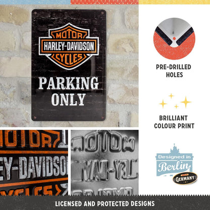 Nostalgic Art Harley Davidson Parking Only Tin Sign - Medium Nostalgic Art