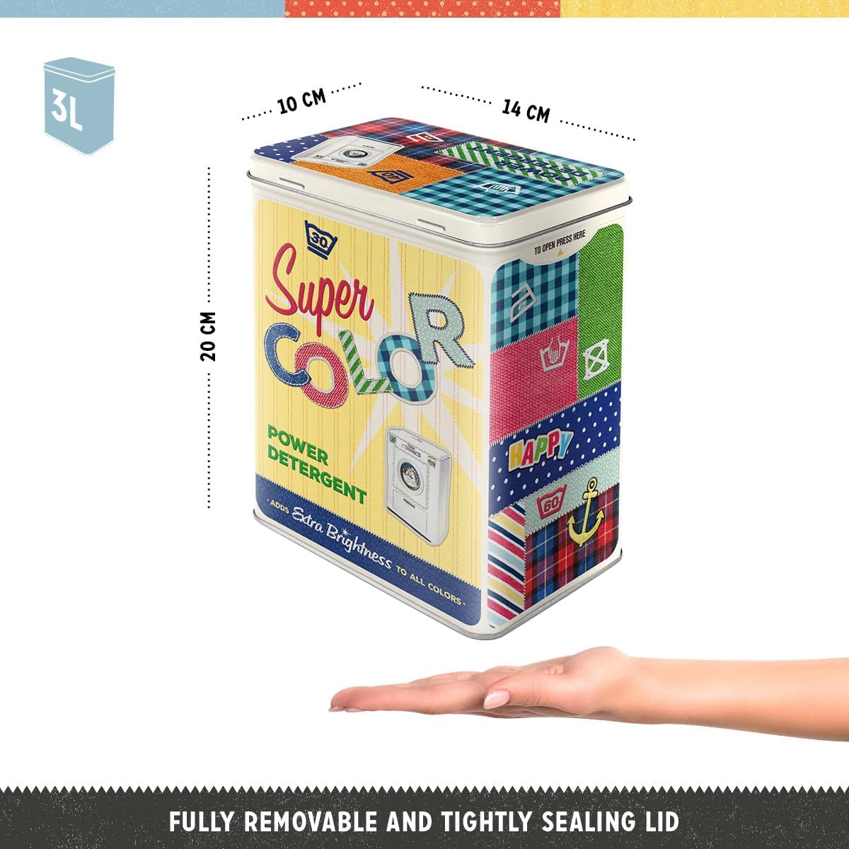 Nostalgic Art Super Color Detergent Storage Tin - L Nostalgic Art