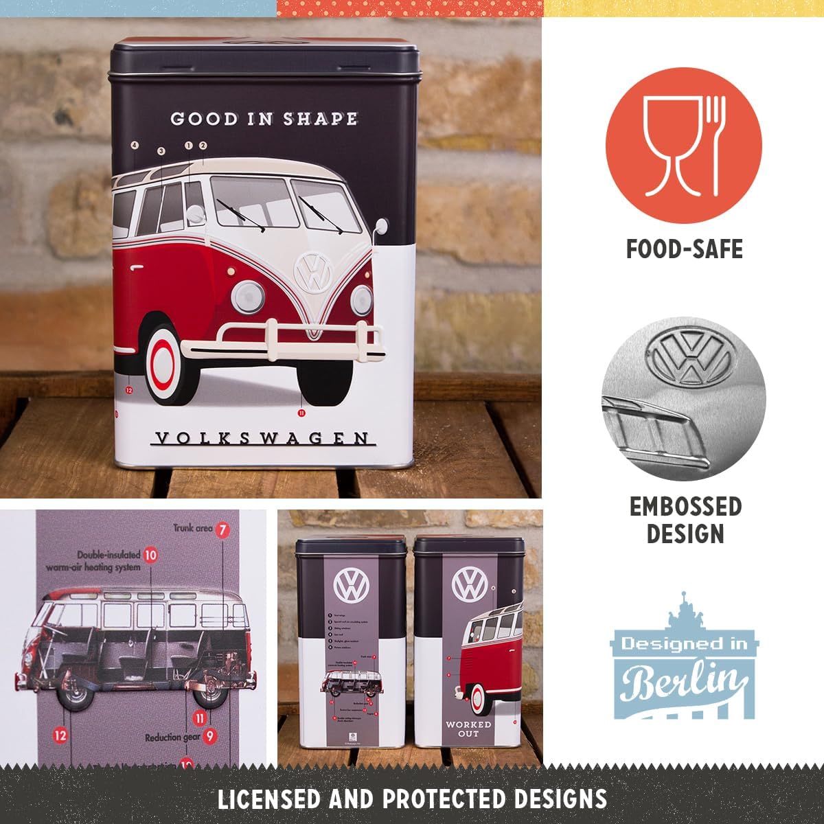 Nostalgic Art VW Good In Shape Storage Tin - L Nostalgic Art