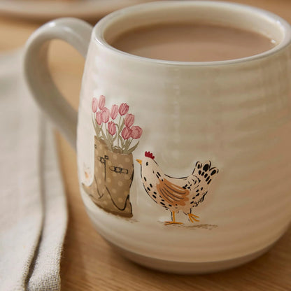 Cooksmart Hen House Lane Belly Mug - Wellies & Hens Cooksmart England