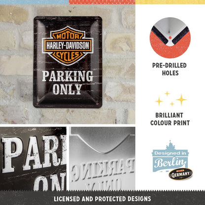 Nostalgic Art Harley Davidson Parking Only Tin Sign - Small Nostalgic Art