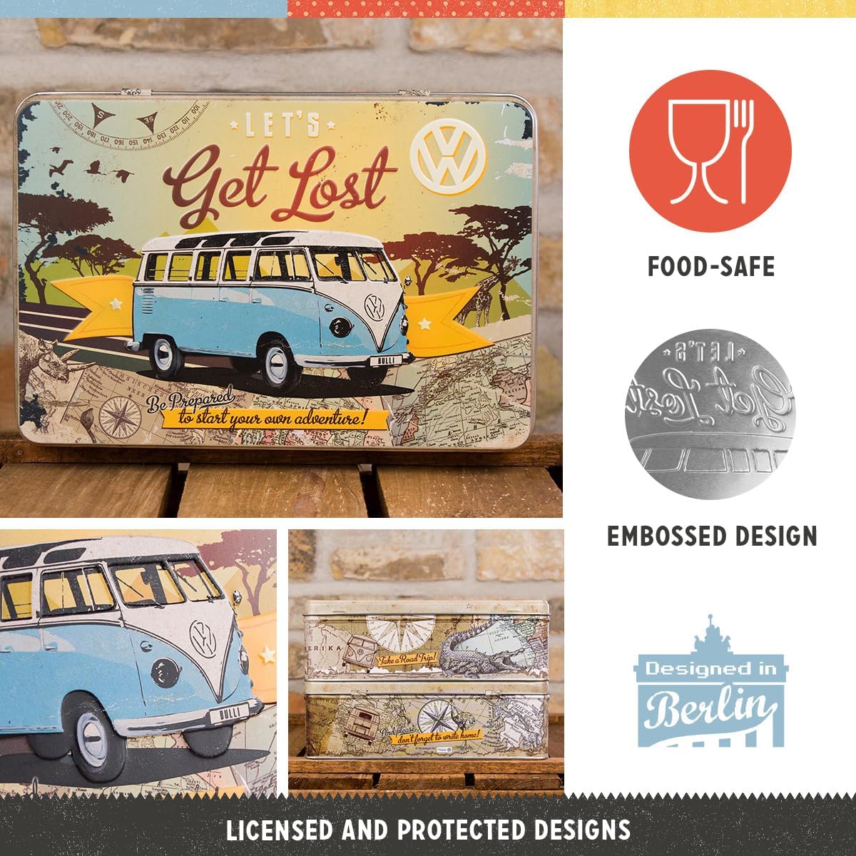 Nostalgic Art VW Let's Get Lost Flat Storage Tin Nostalgic Art