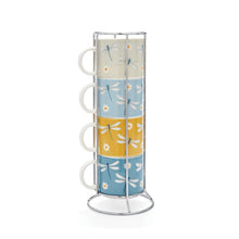 Cooksmart English Meadow Stacking Mugs In Holder - Set of 4 Cooksmart England