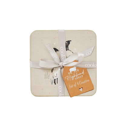 Cooksmart Highland Sheep Set of 4 Coasters Cooksmart England