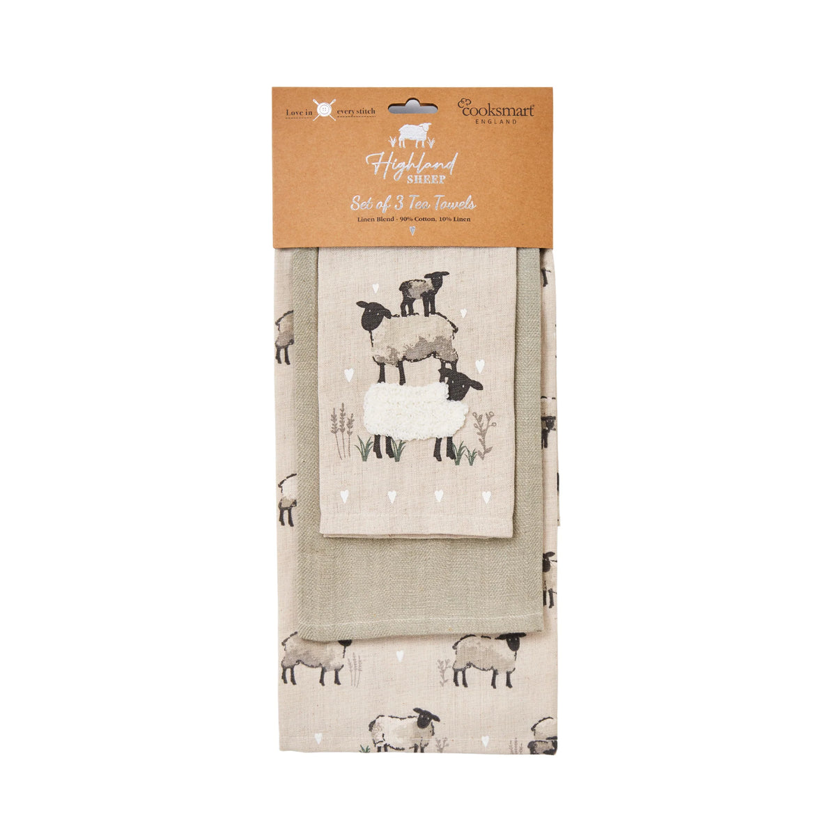 Cooksmart Highland Sheep Tea Towels - 3 Pack – Cartco