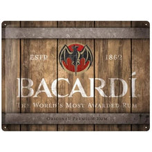 Nostalgic Art Bacardi Wood Barrel Logo Tin Sign - Large Nostalgic Art