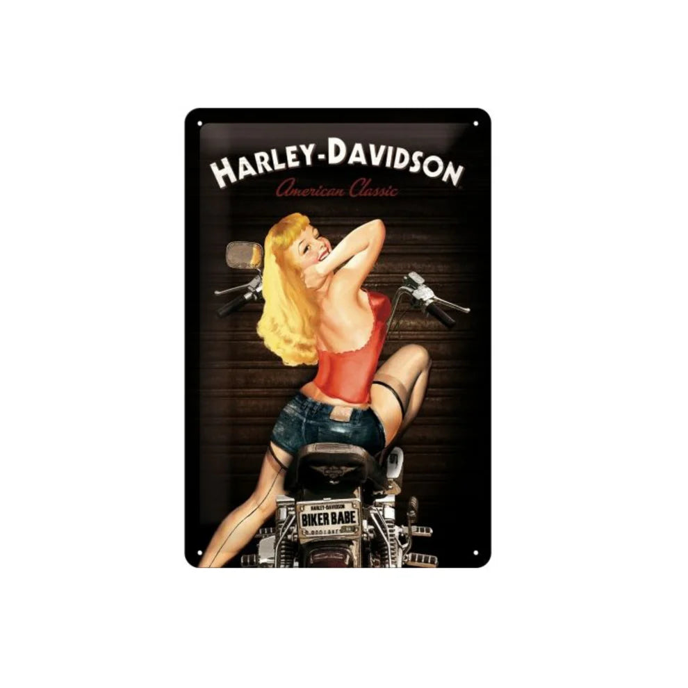 Nostalgic Art Harley Davidson Biker Babe Tin Sign Nostalgic Art