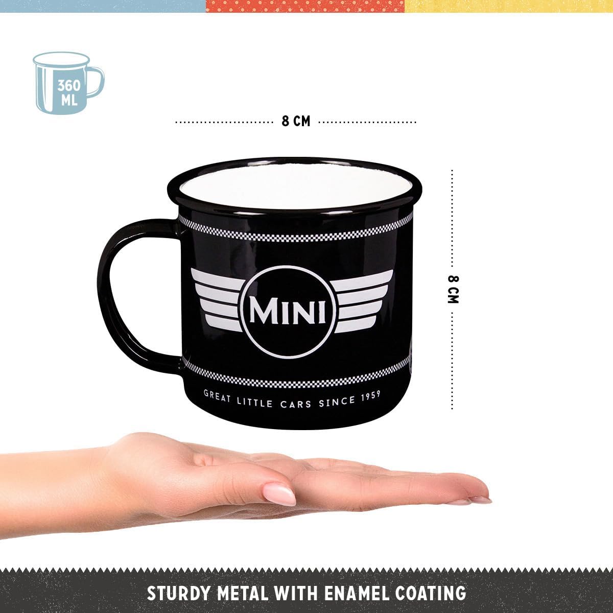 Nostalgic Art Mini Black Logo Enamel Mug Nostalgic Art