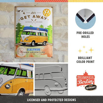 Nostalgic Art VW Lets Get Away Tin Sign - Large Nostalgic Art