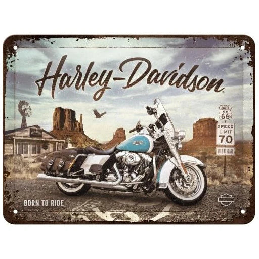 Nostalgic Art Harley Davidson Route 66 Tin Sign - Small Nostalgic Art