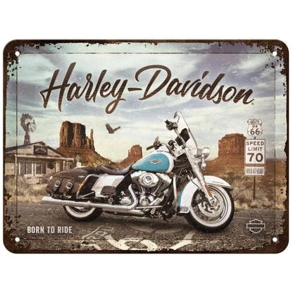 Nostalgic Art Harley Davidson Route 66 Tin Sign - Small Nostalgic Art