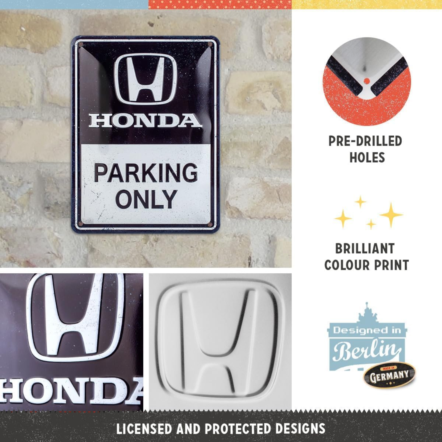 Nostalgic Art Honda Parking Only Tin Sign - Small Nostalgic Art