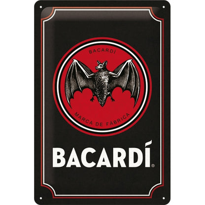 Nostalgic Art Bacardi Black Logo Tin Sign - Medium Nostalgic Art