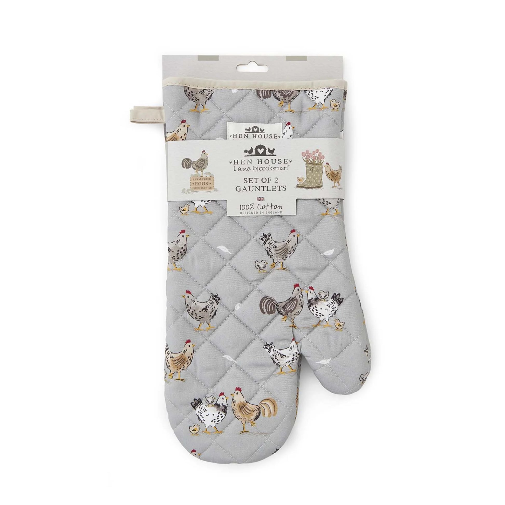 Cooksmart Hen House Lane Gauntlet Oven Glove - 2 Pack Cooksmart England
