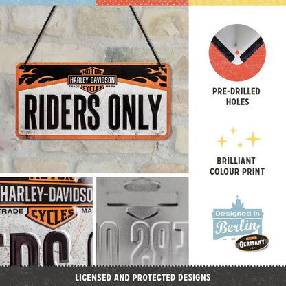 Nostalgic Art Harley Davidson Riders Only Hanging Sign Nostalgic Art