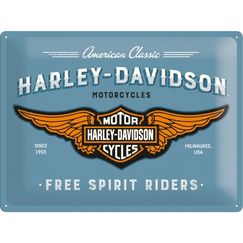 Nostalgic Art Harley Davidson Free Spirit Rider Tin Sign - Large Nostalgic Art