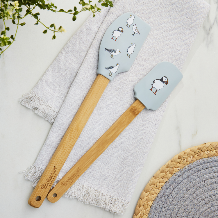 Cooksmart Coastal Birds Set of 2 Bamboo Spatulas Cooksmart England