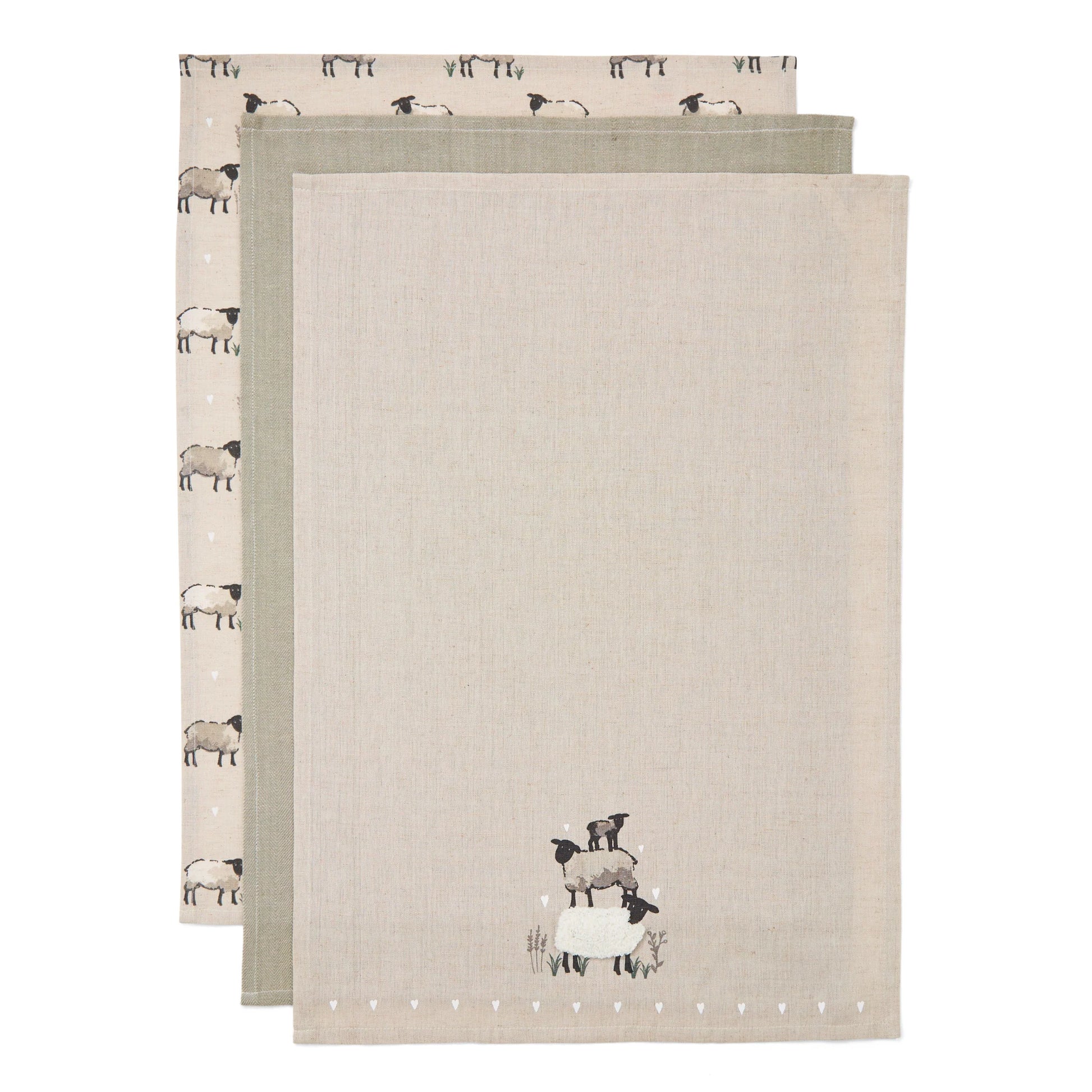 Cooksmart Highland Sheep Tea Towels - 3 Pack Cooksmart England