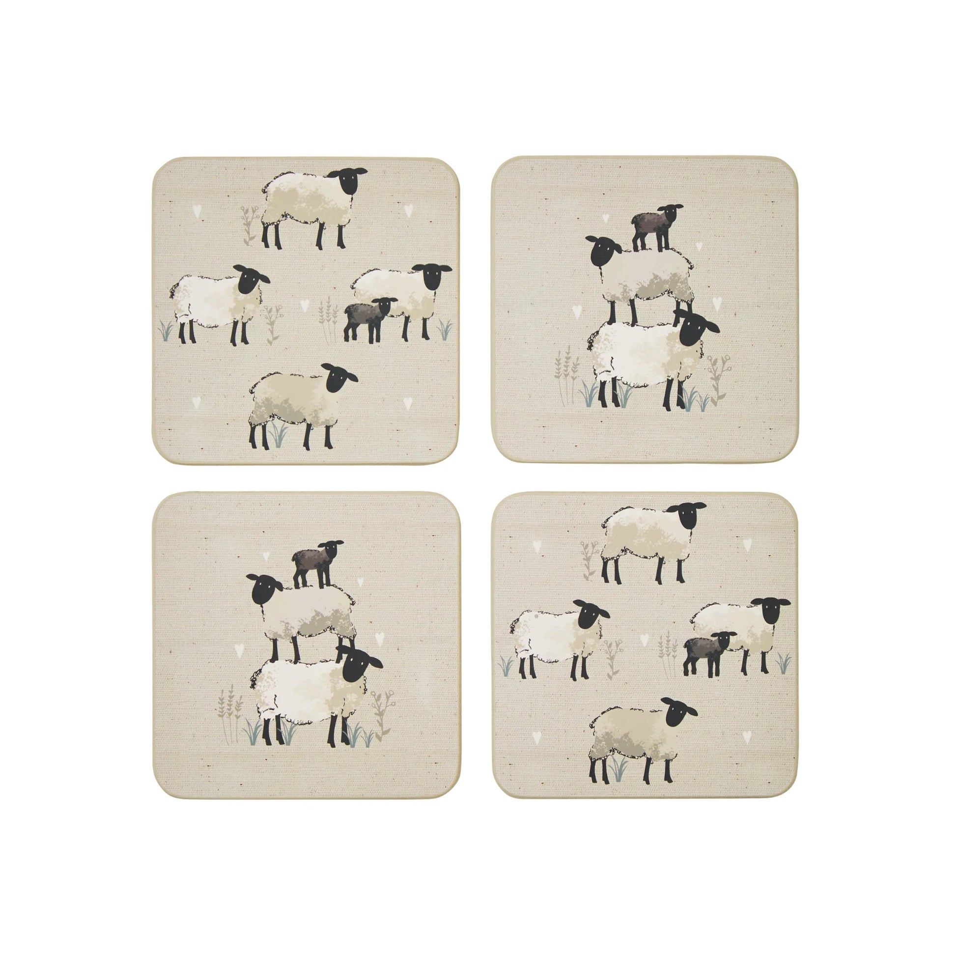 Cooksmart Highland Sheep Set of 4 Coasters Cooksmart England