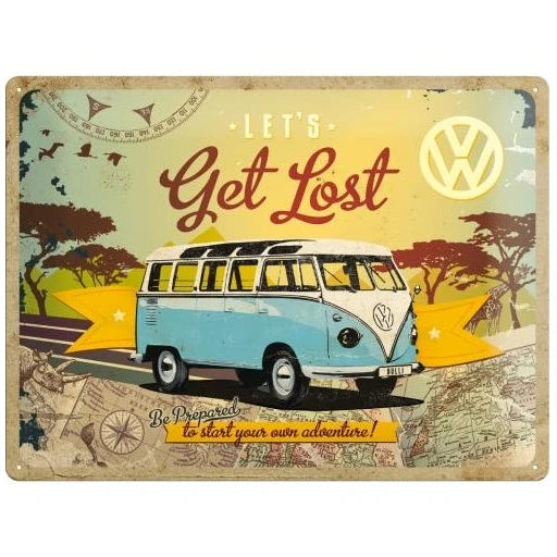 Nostalgic Art VW Lets Get Lost Tin Sign - Large Nostalgic Art