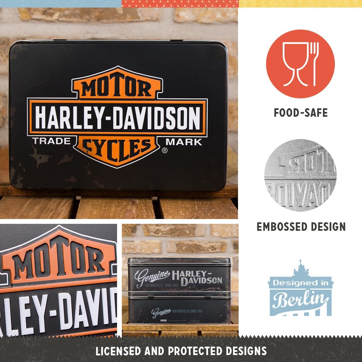 Nostalgic Art Harley Davidson Flat Storage Tin Nostalgic Art
