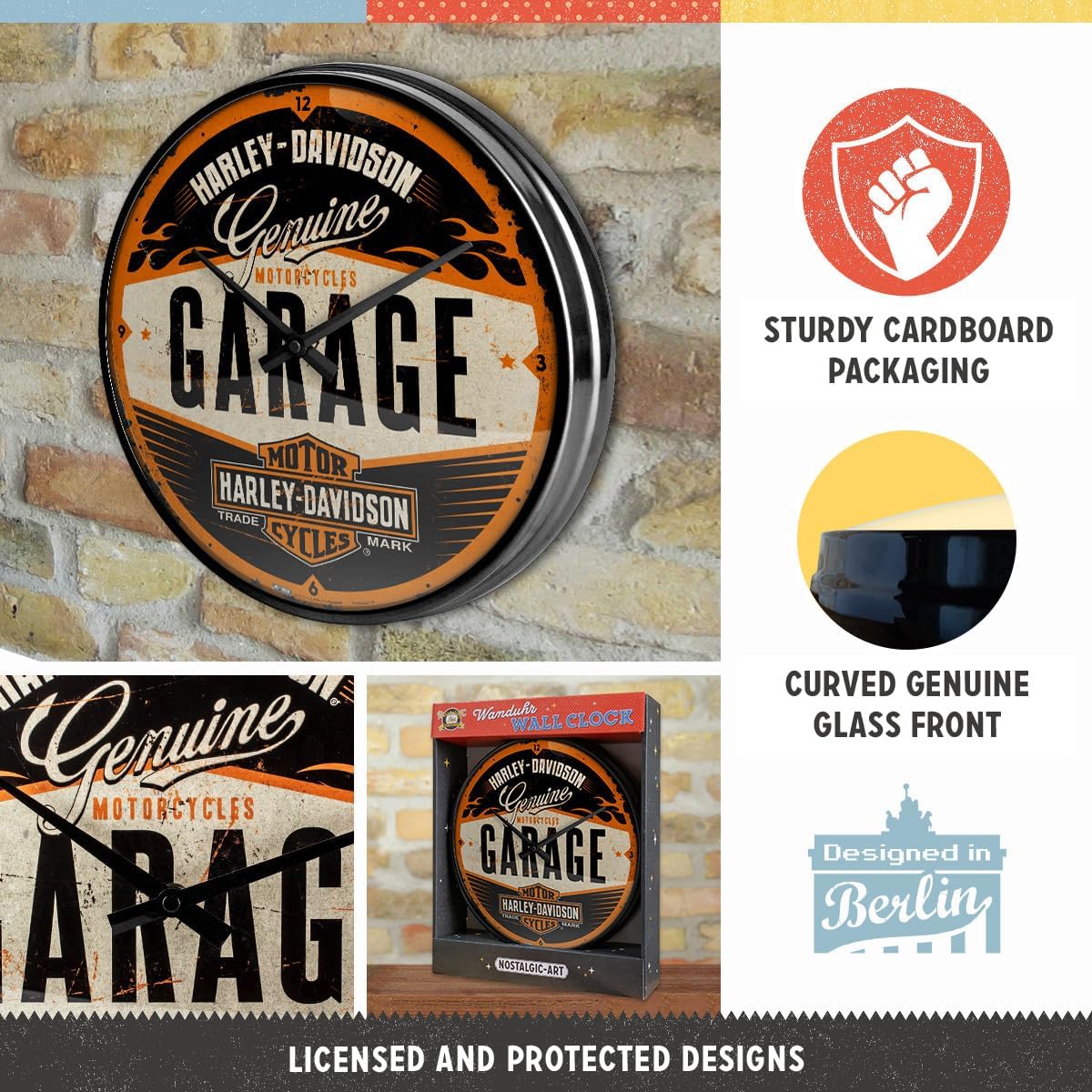 Nostalgic Art Harley Davidson Garage Wall Clock Nostalgic Art