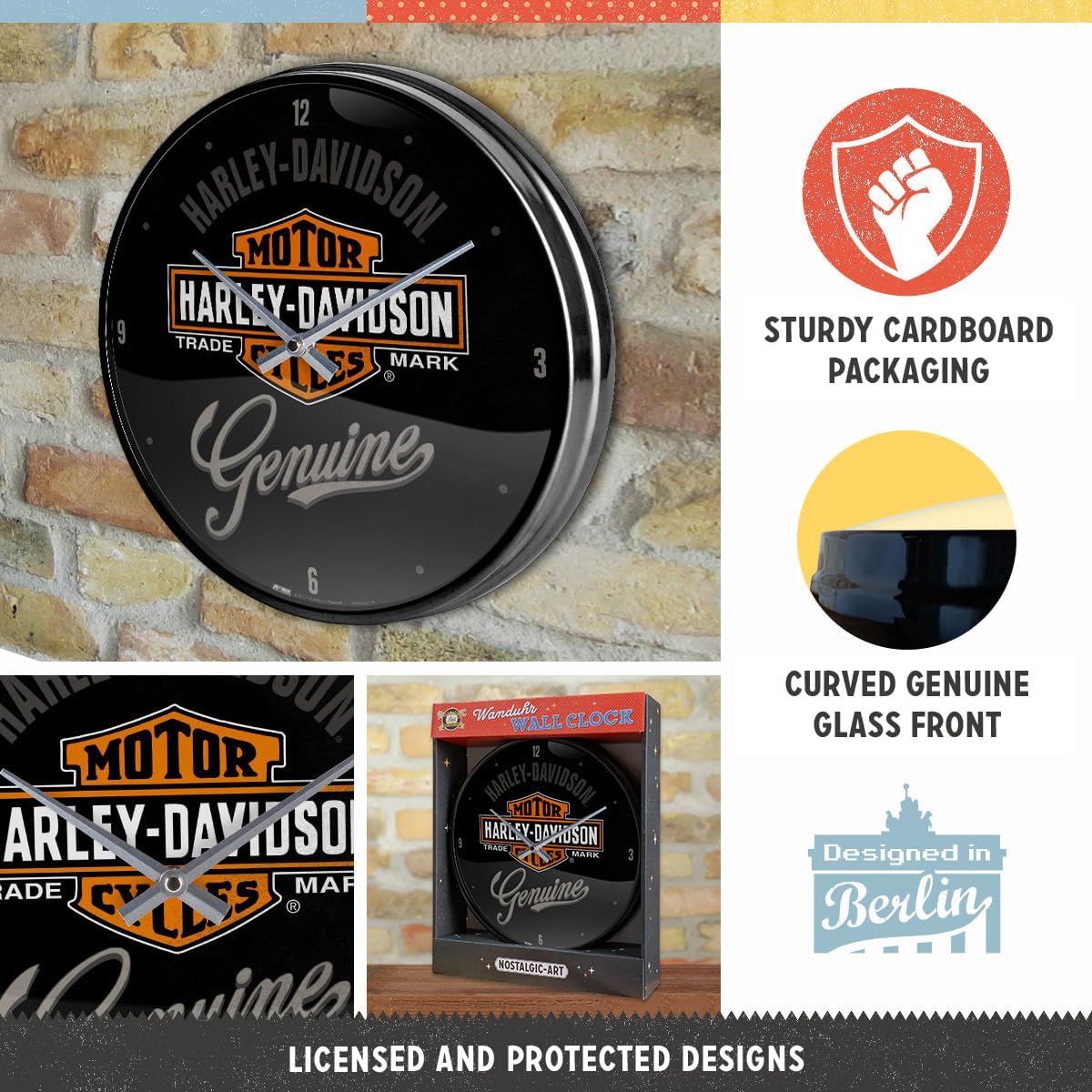 Nostalgic Art Harley Davidson Wall Clock Nostalgic Art