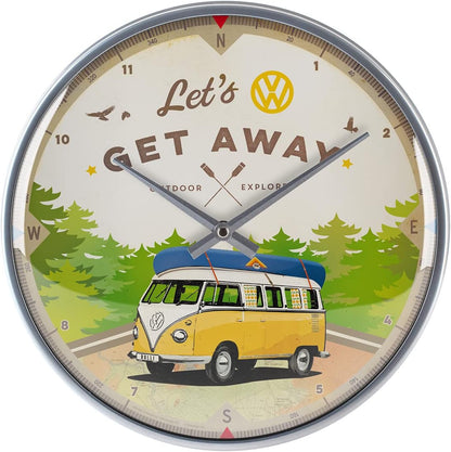Nostalgic Art VW Bulli Let's Get Away Wall Clock Nostalgic Art