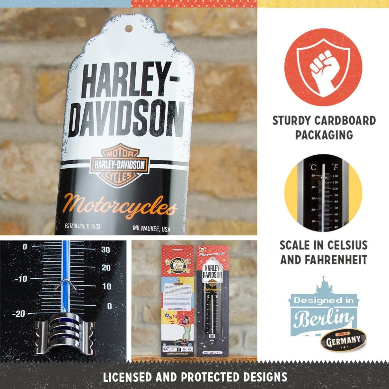 Nostalgic Art Harley Davidson Motorcycles Thermometer Nostalgic Art