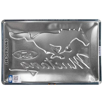 Nostalgic Art Ford Mustang Horse Logo Black Tin Sign - Medium Nostalgic Art