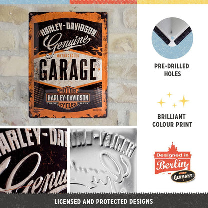 Nostalgic Art Harley Davidson Garage Tin Sign - Large Nostalgic Art