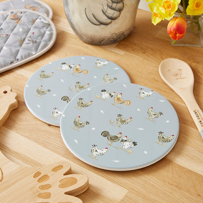 Cooksmart Hen House Lane Set of 2 Trivets