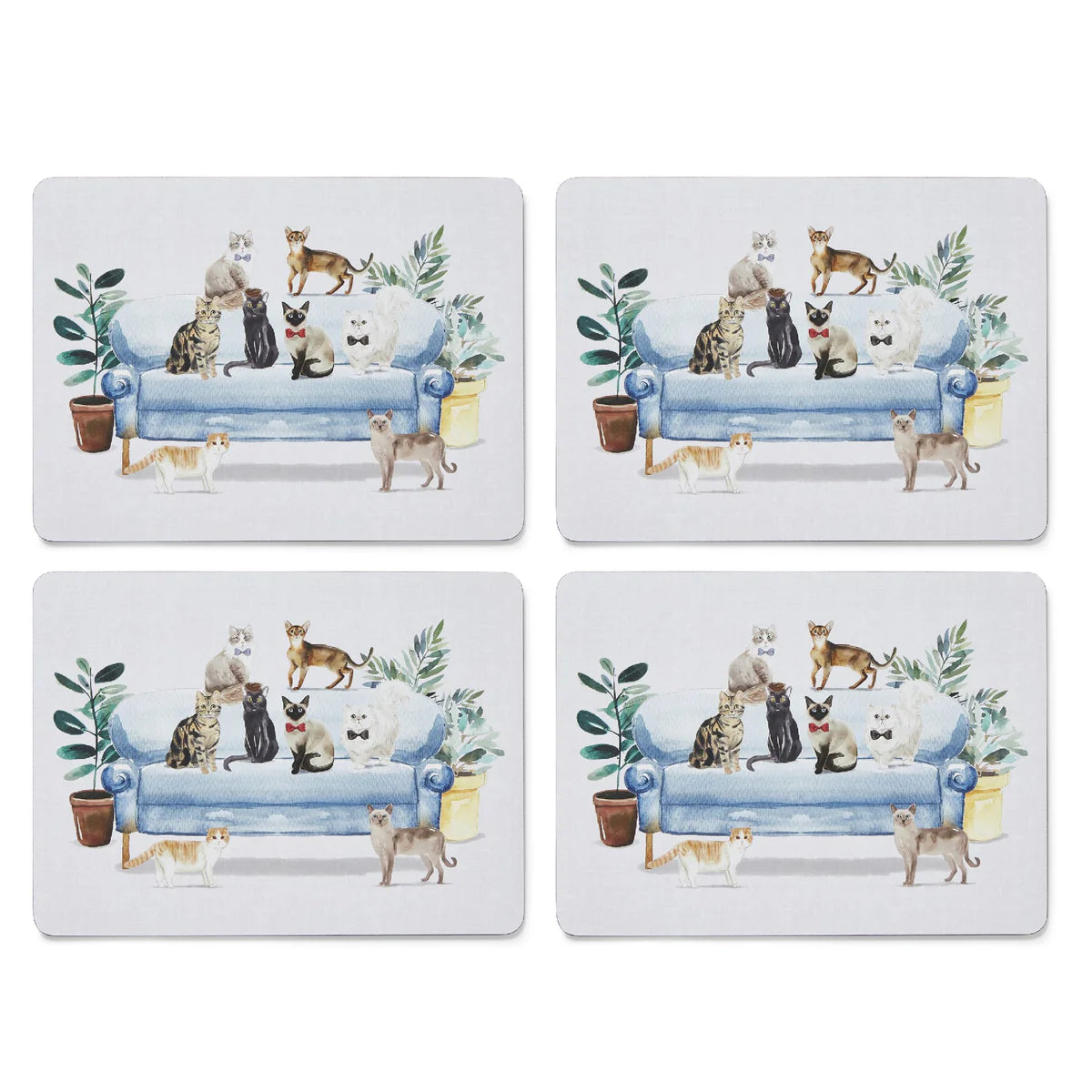 Cooksmart Curious Cats Set of 4 Placemats Cooksmart England
