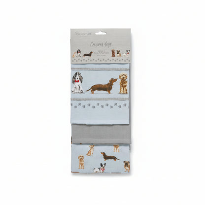 Cooksmart Curious Dogs Tea Towel 3pk Cooksmart England
