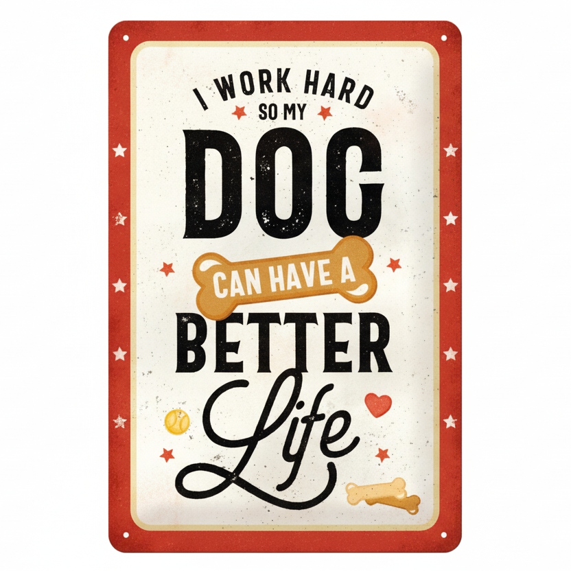 Nostalgic Art Better Dog Life Tin Sign - Medium Nostalgic Art