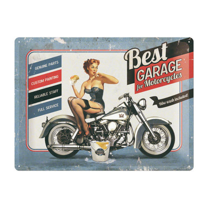 Nostalgic Art Best Garage Blue Tin Sign - Large Nostalgic Art