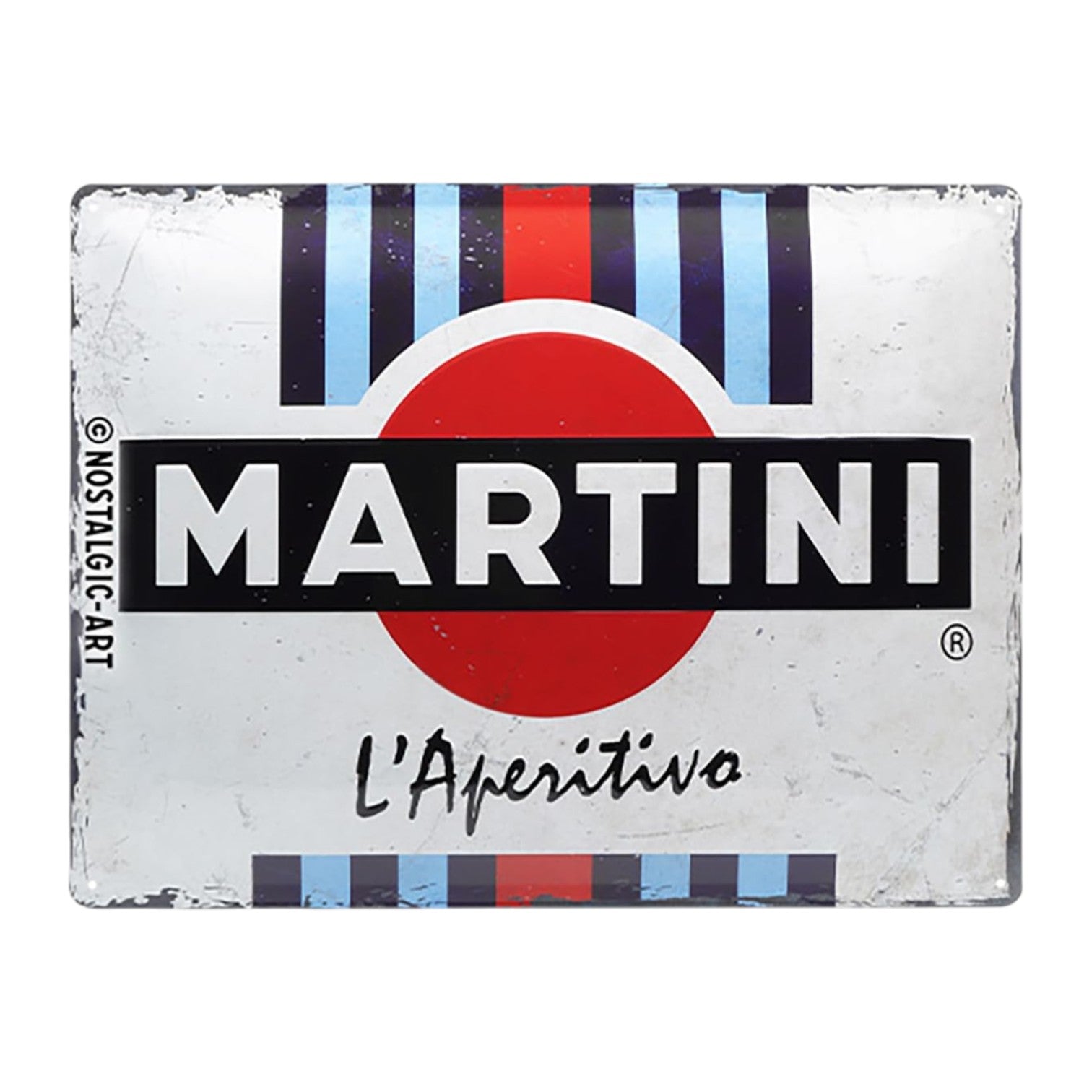 Nostalgic Art Martini L'Aperitivo Racing Stripes Tin Sign - Large Nostalgic Art