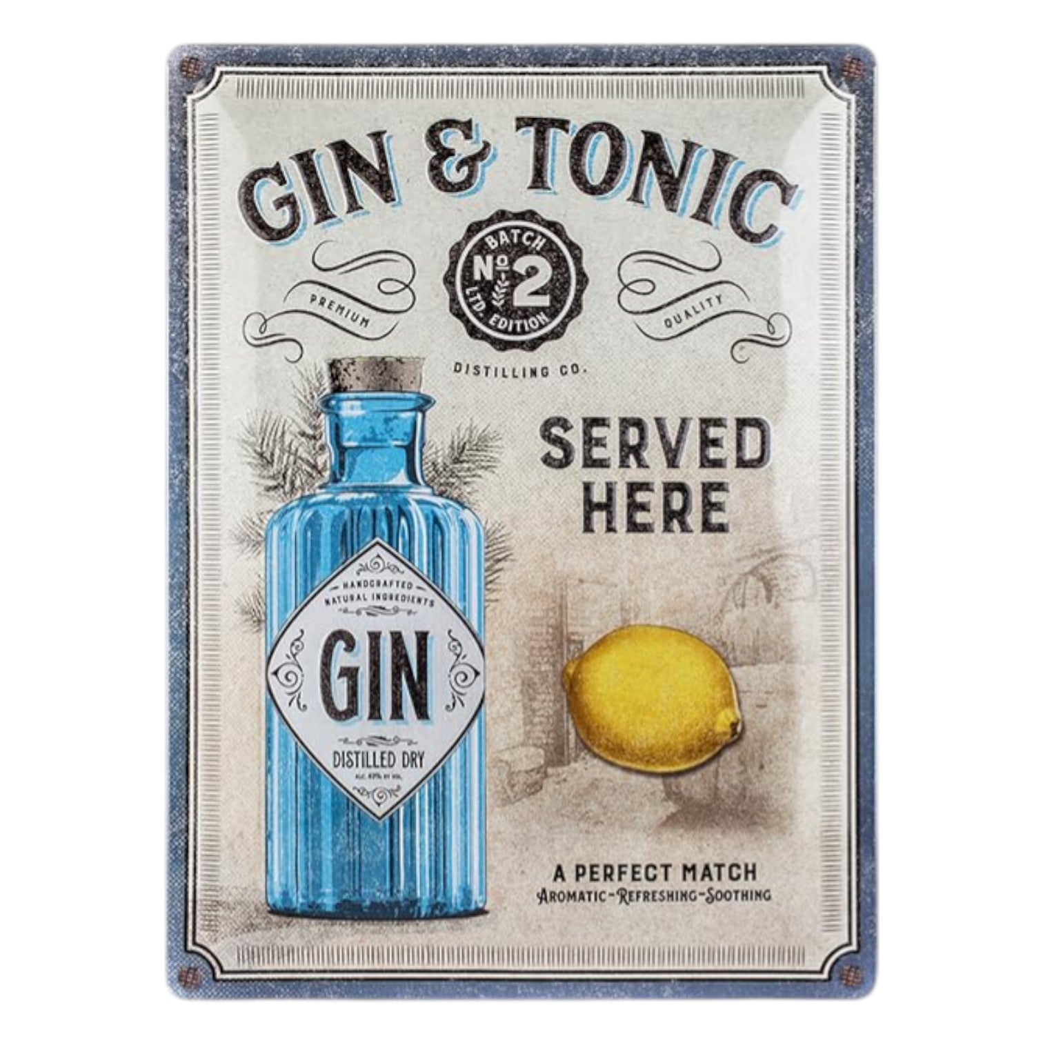 Nostalgic Art Gin & Tonic Tin Sign - Large Nostalgic Art